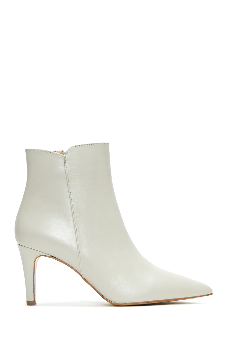 Women's Thin Heeled Zippered Leather Boots 22WFD161618 | Derimod