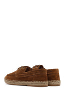 Men's Tan Suede Leather Espadrille | Derimod