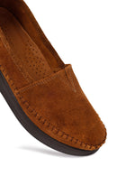 Kadın Taba Kalın Tabanlı Süet Deri Konfor Loafer | Derimod