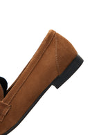 Women's Tan Suede Leather Loafer | Derimod
