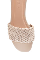 Women's Beige Knitted Flat Slippers | Derimod