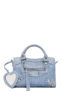 Women's Blue Long Strap Jean Fabric Crossbody Bag | Derimod