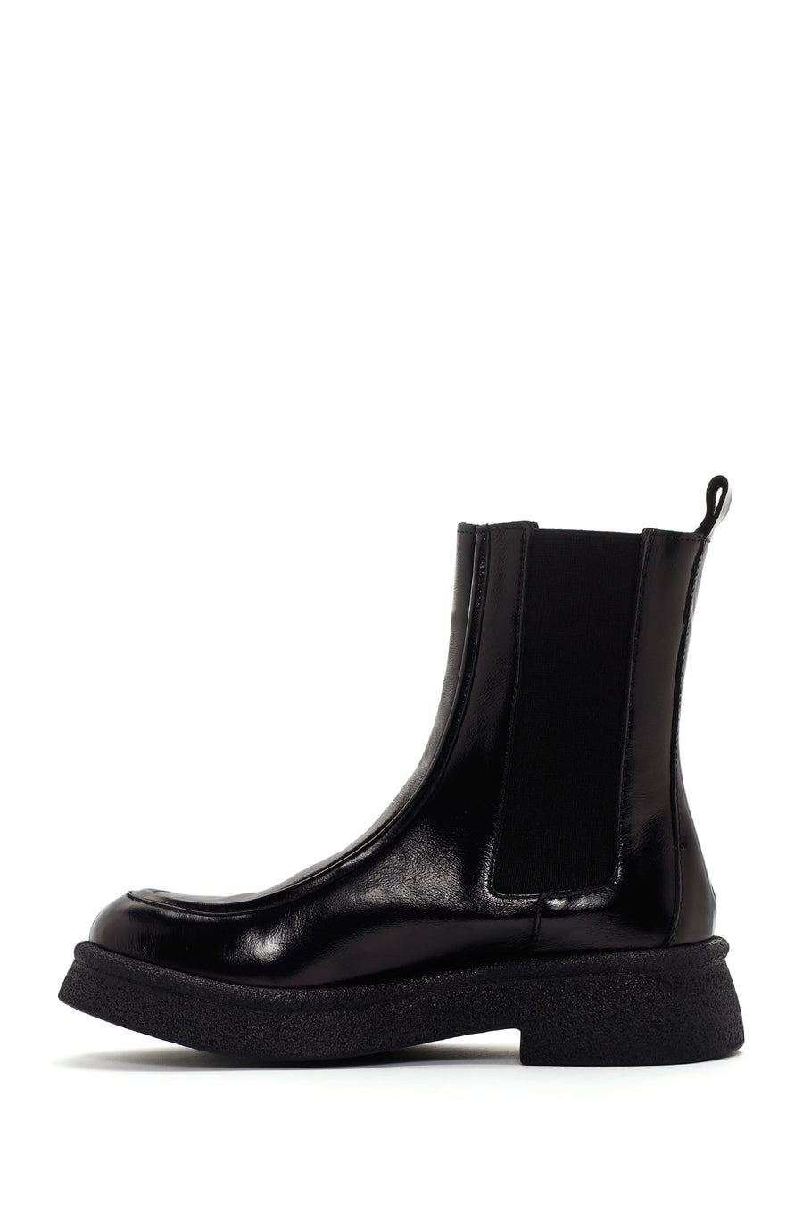Women's Black Patent Leather Classic Chelsea Boots