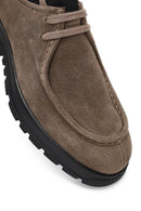 Men's Mink Lace-Up Thick-Soled Suede Leather Casual Shoes | Derimod