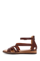 Women's Brown Leather Bodrum Sandals | Derimod