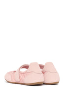 Women's Powder Pink Strapped Leather Sport Ballet Flats | Derimod