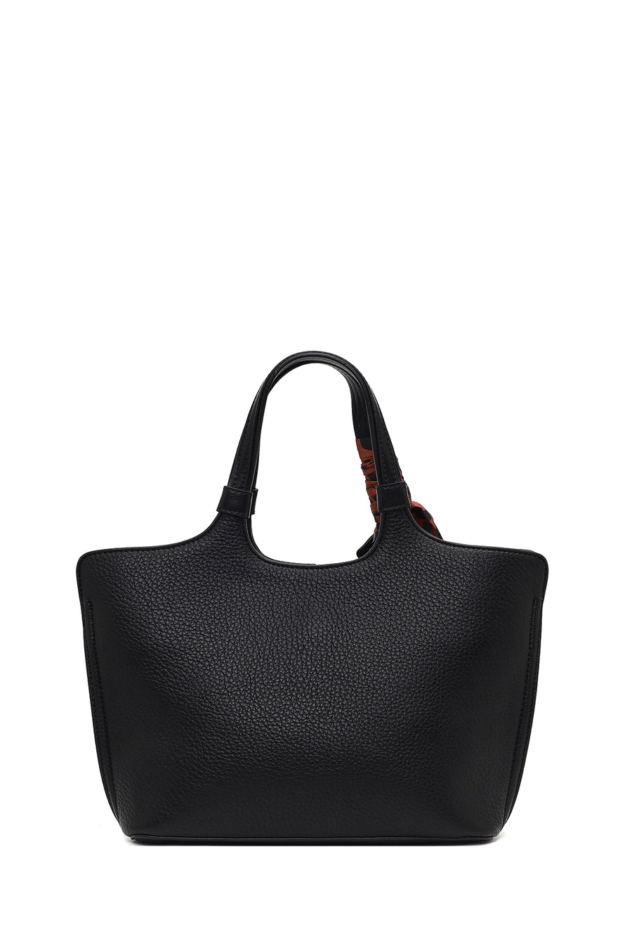 Woman Black Long-Strap Accessorized Shoulder Bag
