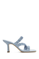 Women's Blue Heeled Slippers | Derimod