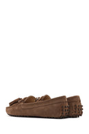 Women's Tan Tassel Suede Leather Loafer | Derimod