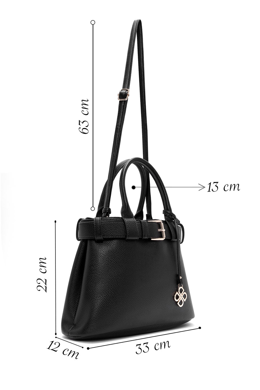Women's Black Long Strap Shoulder Bag