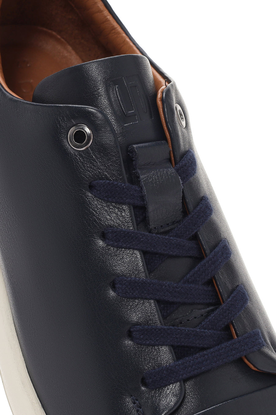 
Men's Navy Blue Lace-Up Leather Sneaker
