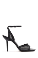 Women's Black Ankle Buckle High Thin Heel Sandals | Derimod