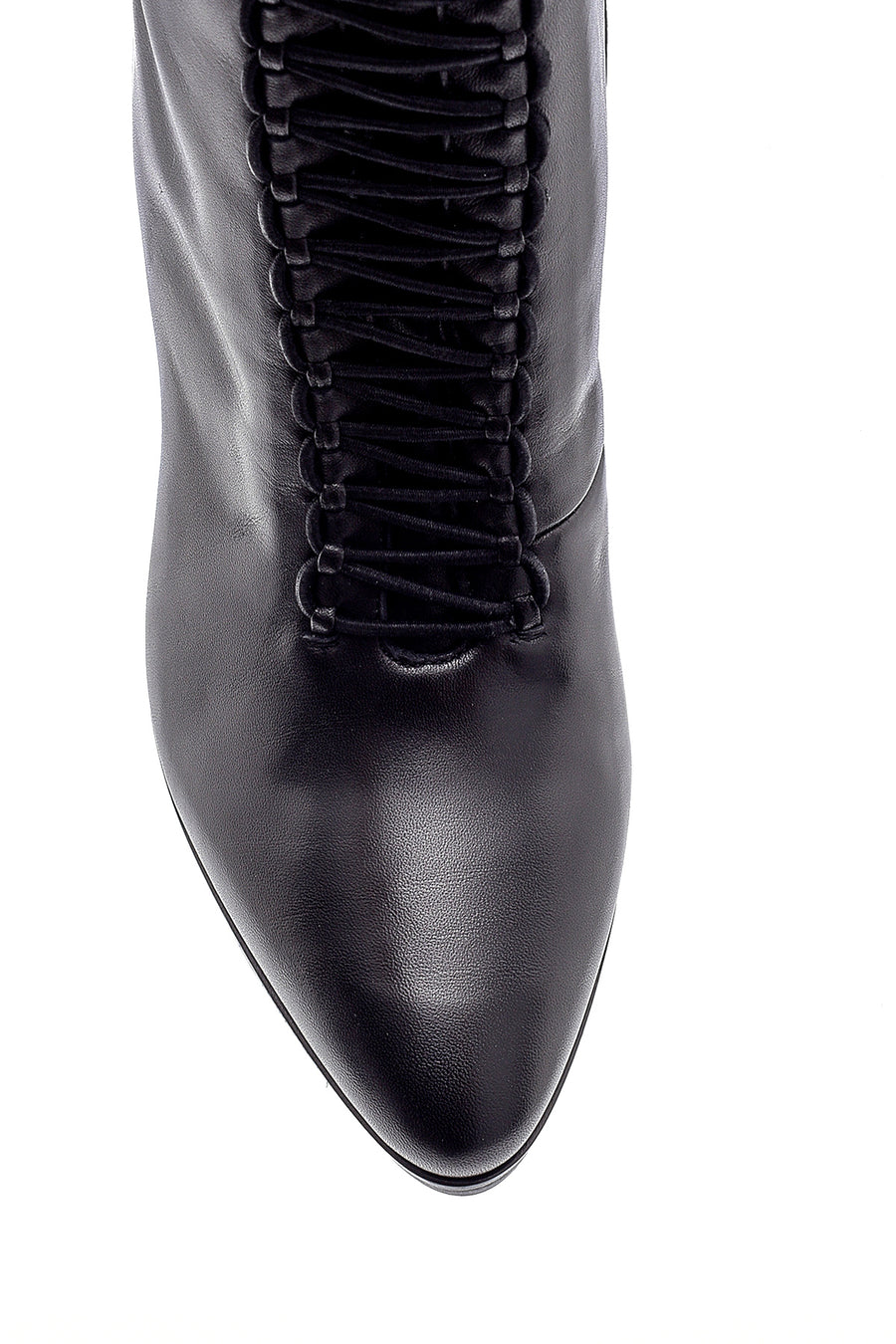 Women's Leather Heel Detailed Boots