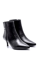 Women's Leather Heeled Crocodile Boots | Derimod