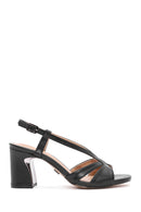 Women's Black Ankle Buckle Thick Heel Sandals | Derimod