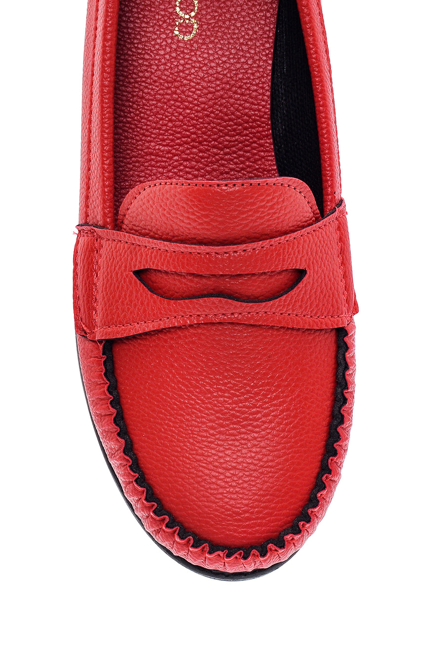 Women's Red Wedge Heeled Loafer