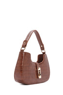 Women's Brown Long Strap Crocodile Handbag | Derimod