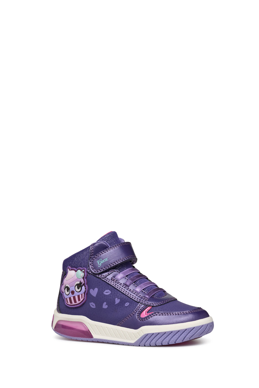 Geox Girls Purple Girl Lace-Up Ankle Sneakers