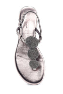 Women's Anthracite Stone Flat Sandals | Derimod