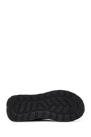 Women's Black Lace-Up Thick-Soled Leather Sneaker | Derimod