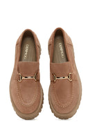 Women's Mink Suede Leather Thick Soled Loafer | Derimod