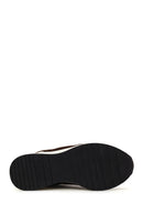Woman Brown Lace-Up Wedge-Heel Suede Shoe | Derimod