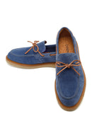 Men's Navy Blue Leather Casual Shoes | Derimod