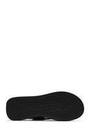 Women's Black Elastic Leather Sandals | Derimod