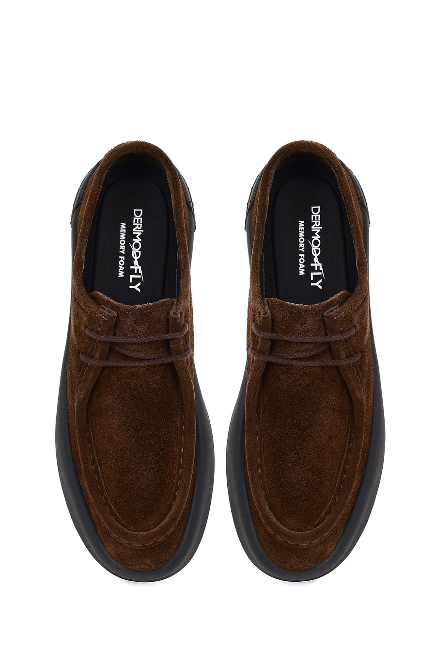 Men's Brown Lace-Up Suede Leather Casual Shoes