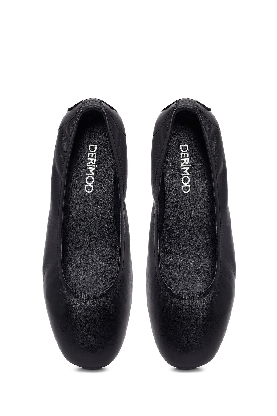 Woman Black Leather Ballet Flat