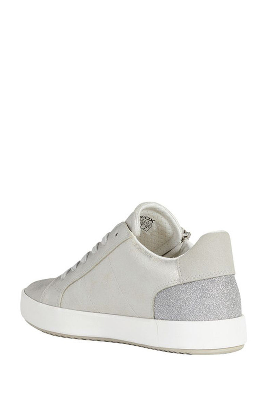 Geox Women's Silver Blomiee Lace-up Leather Sports Sneaker