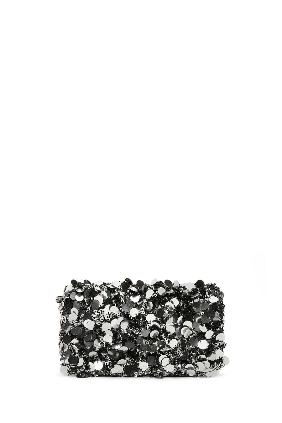 Women's Anthracite Long Chain Strap Sequin Cross Bag