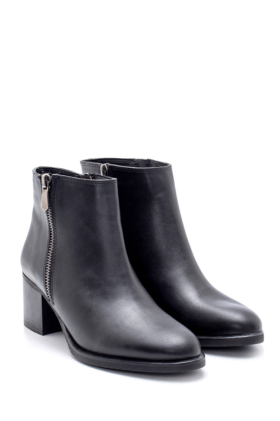 Women's Zipper Detailed Heeled Boots