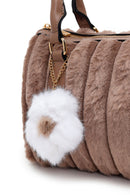 Woman Vizon Long-Strap Accessorized Plush Shoulder Bag | Derimod