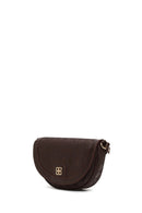 Woman Brown Long-Strap Printed Mini Crossbody Bag | Derimod
