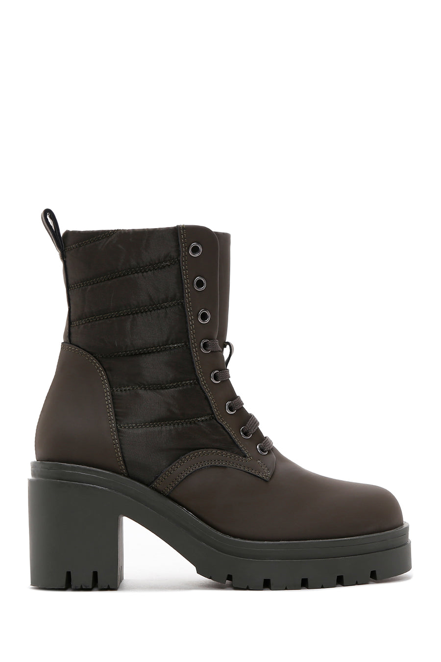 Women's Green Thick Heeled Boots