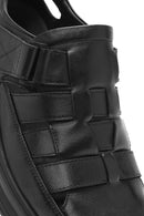 Men's Black Leather Casual Sandals | Derimod
