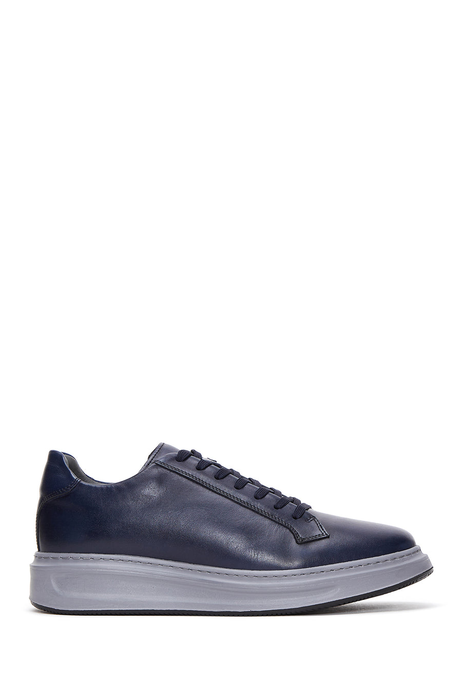 Erkek Lacivert Bağcıklı Deri Sneaker 24SFD610118 | Derimod