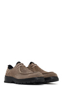 Men's Mink Lace-Up Thick-Soled Suede Leather Casual Shoes | Derimod