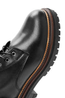 Women's Black Zippered Lace-Up Leather Combat Boots | Derimod