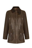 Gateaway Woman Brown Leather Coat | Derimod
