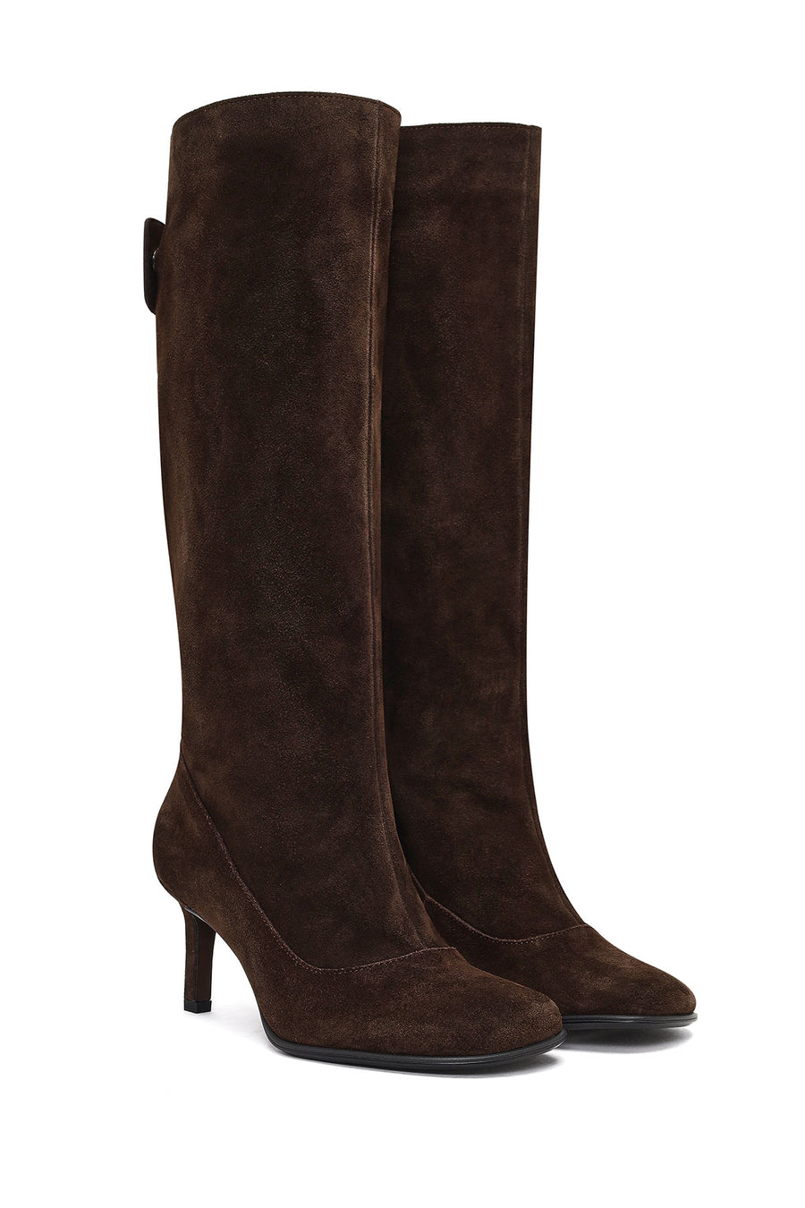 Women's Brown Thin Heeled Suede Leather Boot