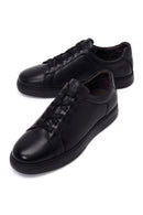 Male Black Lace-Up Leather Sneaker | Derimod