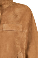 Sandiego Kadın Camel Oversize Süet Deri Ceket | Derimod