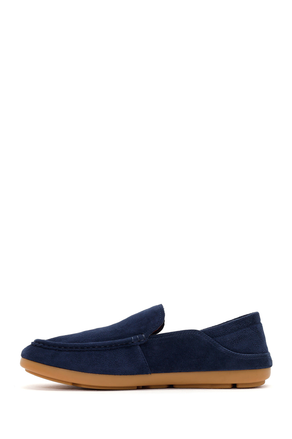 Erkek Lacivert Süet Deri Loafer