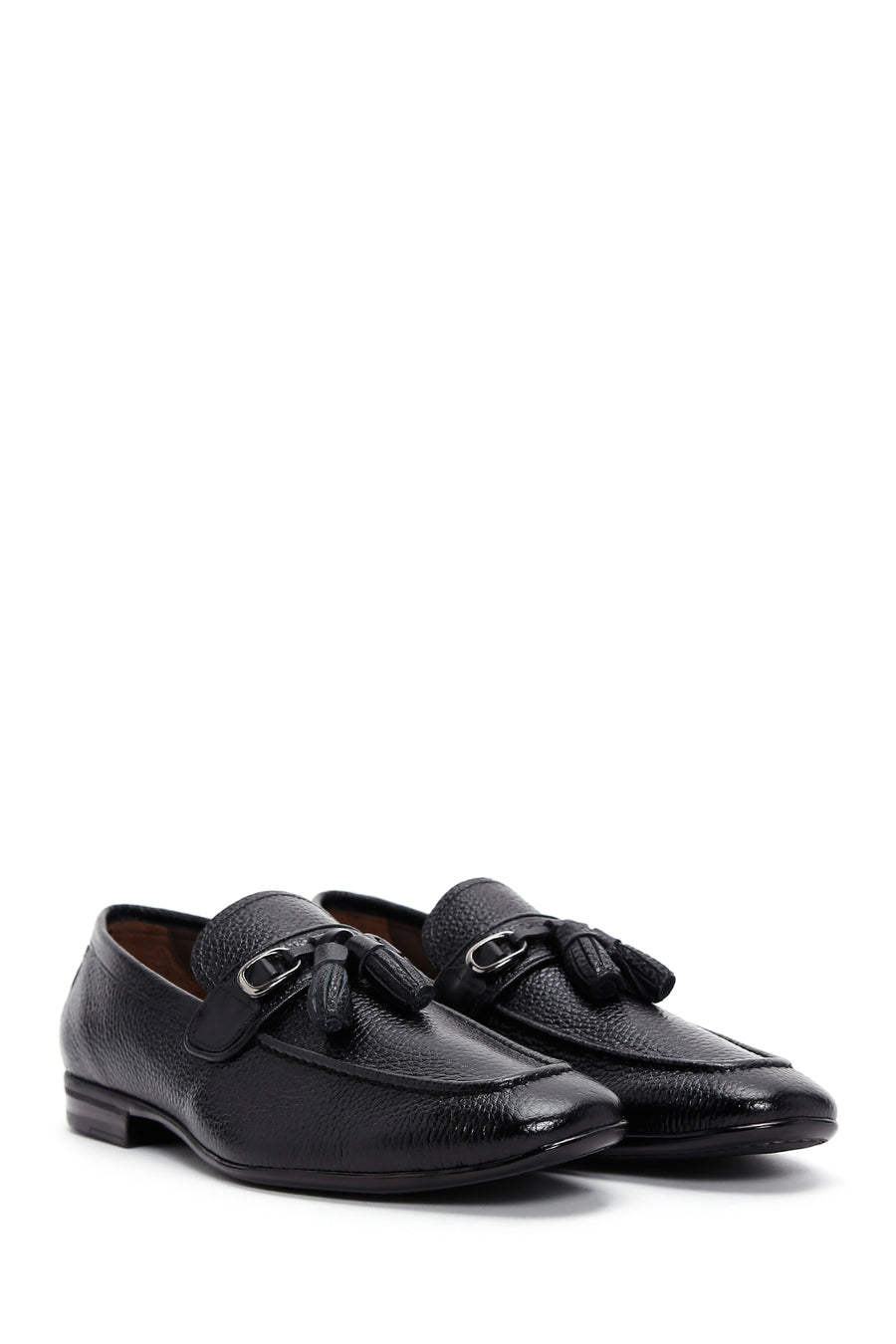 Men's Black Leather Tasseled Classic Loafer