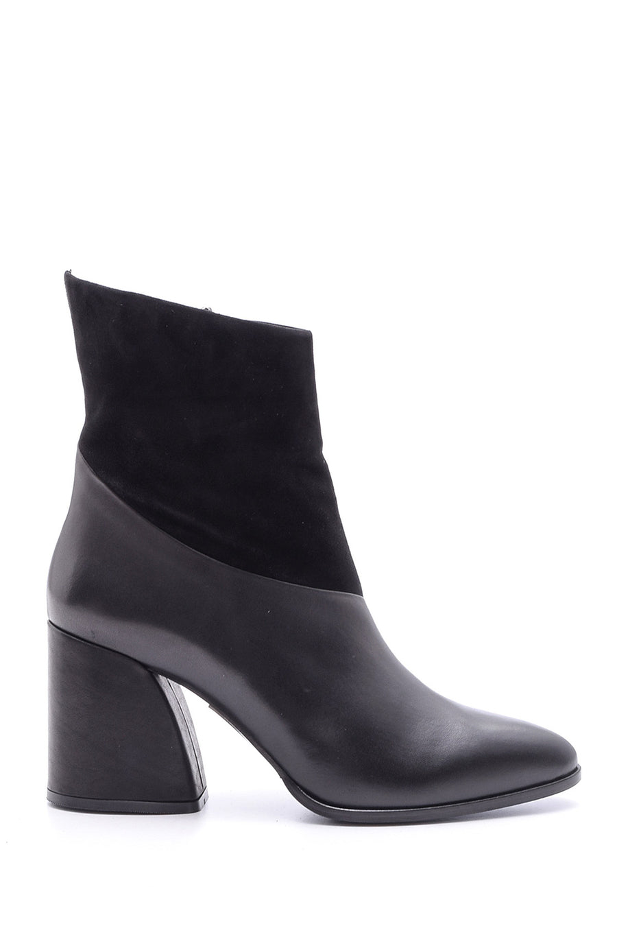 Women's Suede Detailed Heeled Leather Boots 19WFD161514 | Derimod