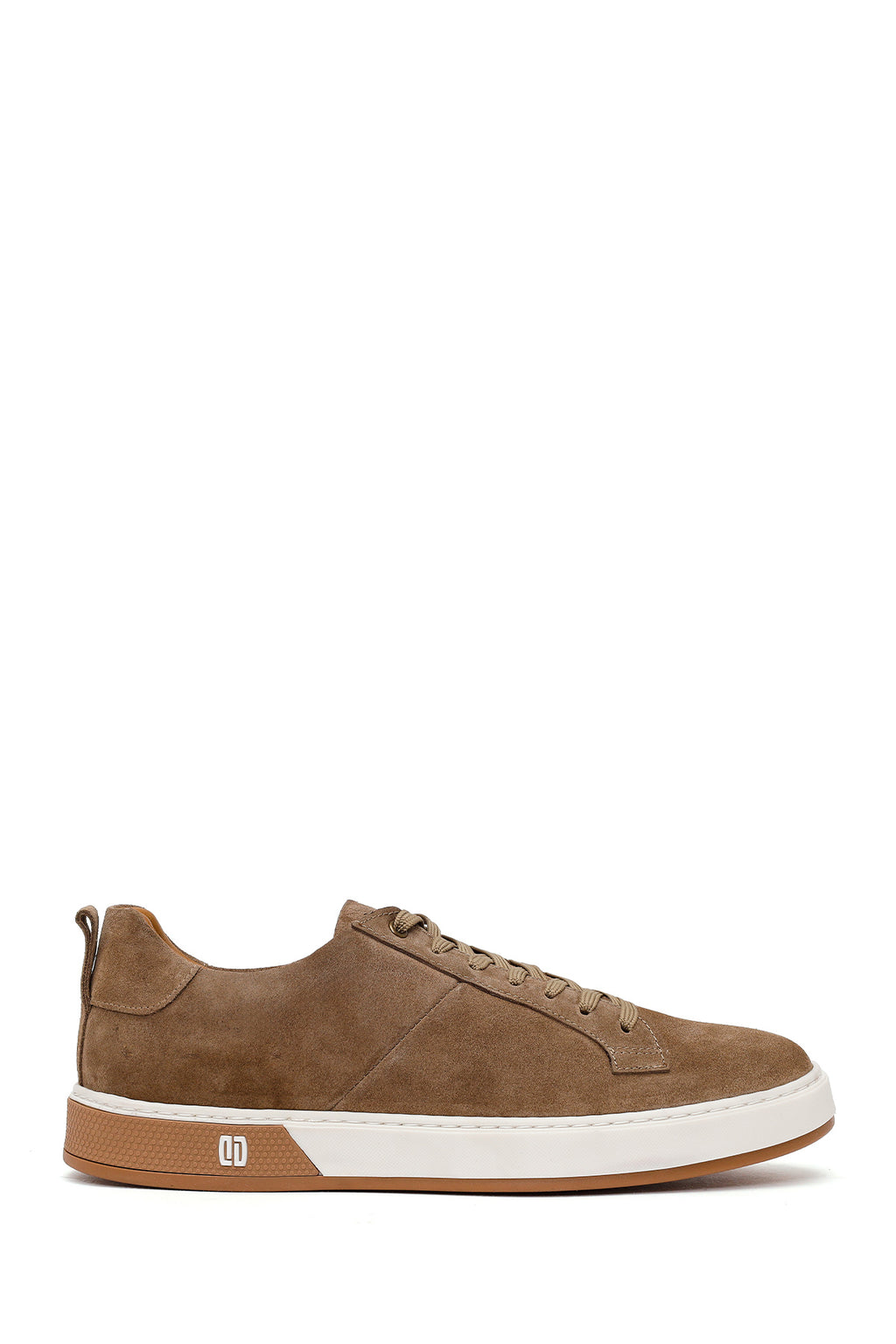 Erkek Bej Bağcıklı Süet Deri Sneaker