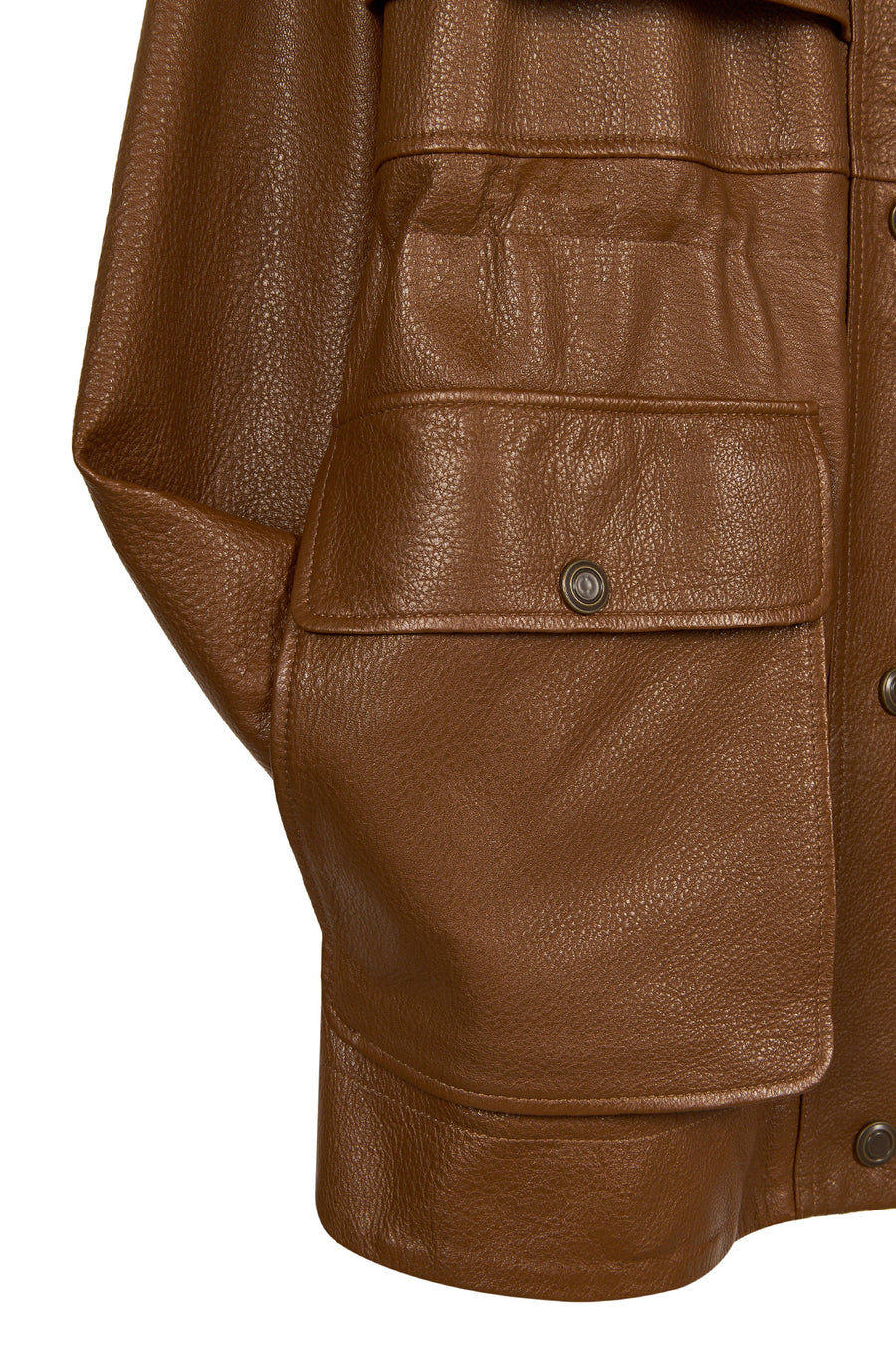Sienna Woman Brown Oversize Leather Coat