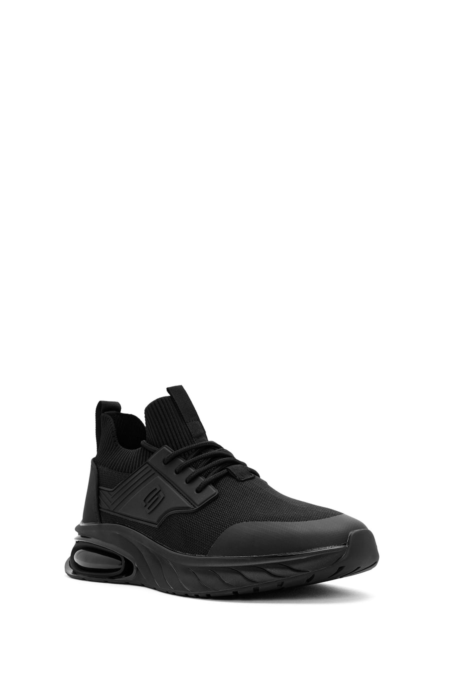 Erkek Siyah Bağcıklı Kumaş Sneaker